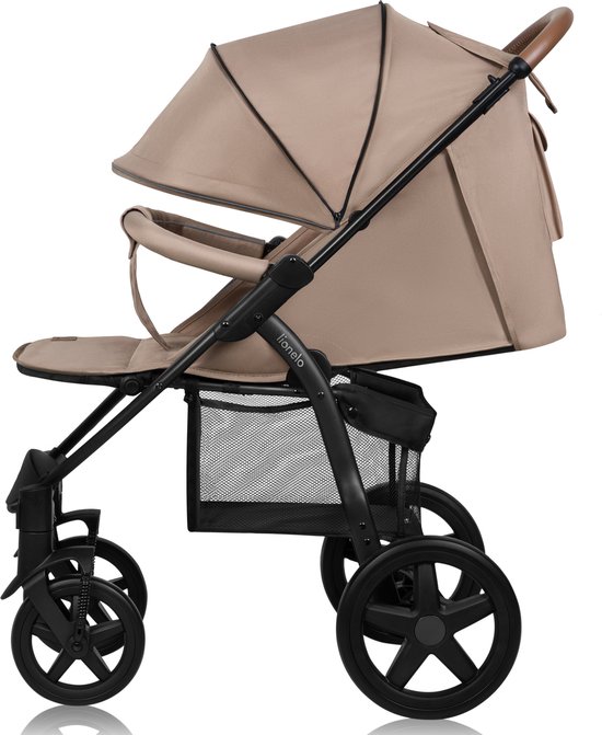 Lionelo Buggy Annet Plus – Lichtgewicht & Inklapbaar – Grote Massieve Wielen met Vering – Inclusief Voetenzak, Klamboe & Bekerhouder – Verstelbare Rugleuning & Voetsteun – Wandelwagen vanaf de geboorte tot 22 kg – Kinderwagen