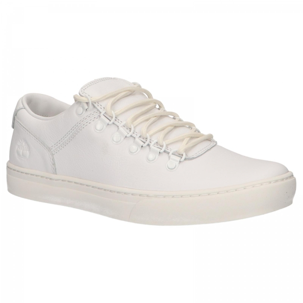 white, sneaker, low-cut, lace-up, leather