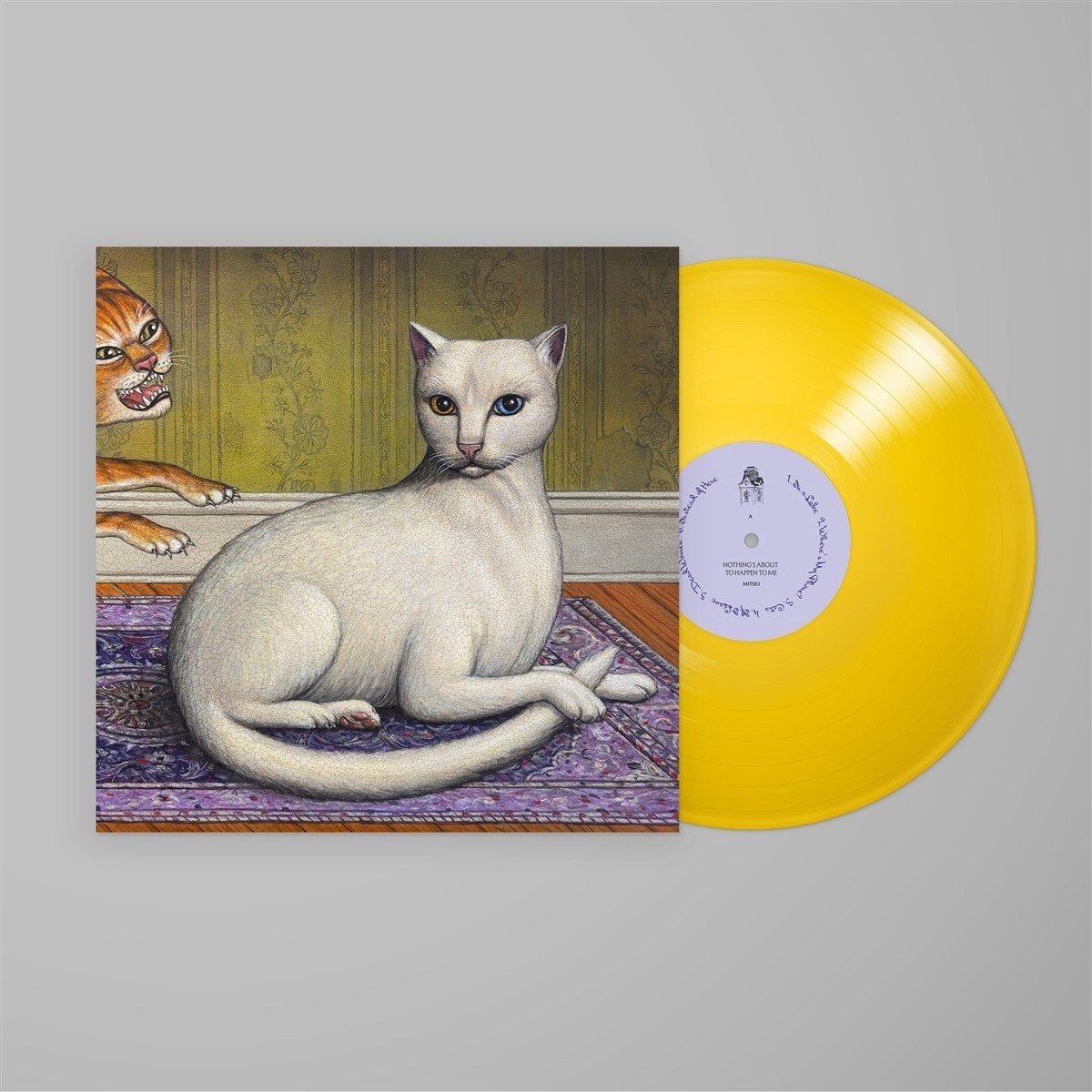 vinyl, plaat, kat, geel, wolkenpop
