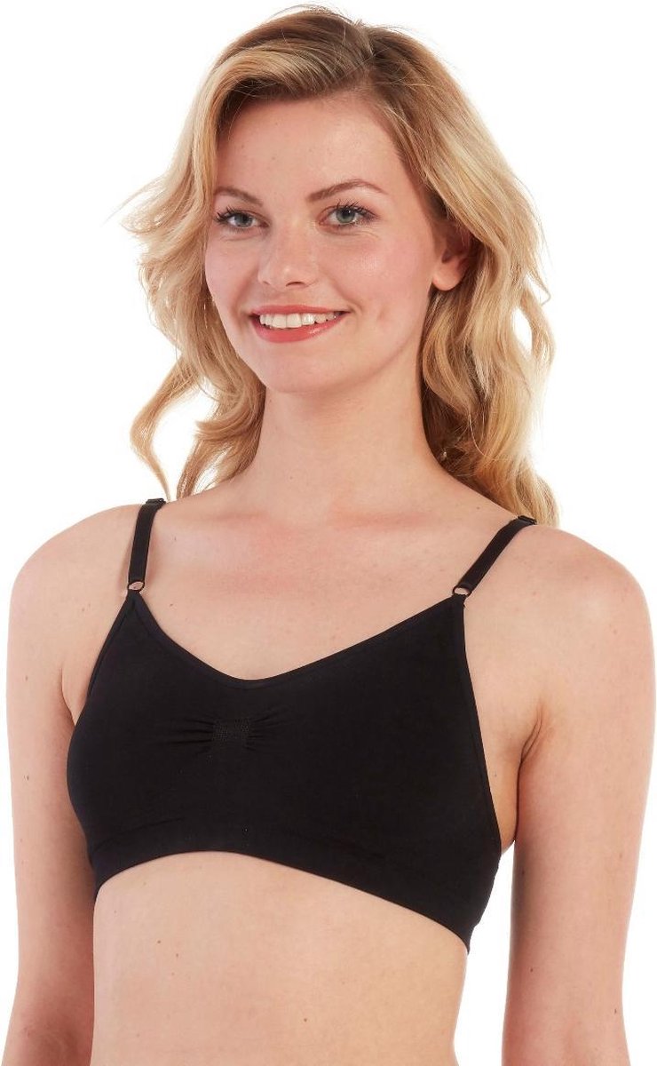 MAGIC Bodyfashion Comfort Bra - L - with Spaghetti Straps Zwart Vrouwen