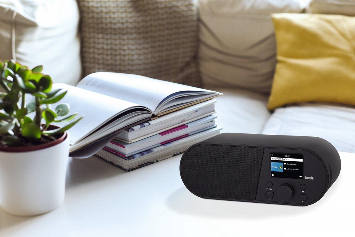 Imperial i105 internetradio (WLAN, mediaspeler, USB, DLNA, kleurendisplay, wekker, app-besturing) zw