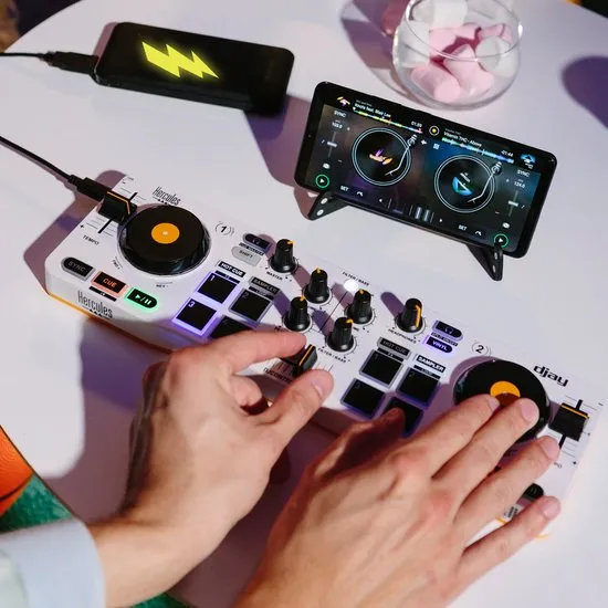 Hercules DJ Control Mix - Smartphone DJ Controller - Algoriddim Djay-app - Bluetooth - iOS/Android