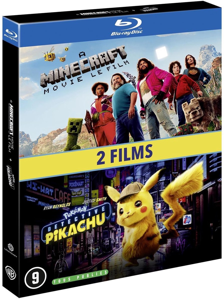 blu-ray, film, pikachu, minecraft, 2-films