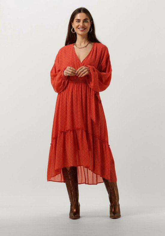 Colourful Rebel - Maat M - Embla Small Geo Balloon Sleeve Midi Dress