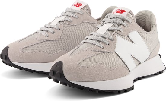 sneakers, grijs, mesh, witte lijn, sportschoen