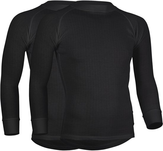 Avento Maat L  Thermoshirt Lange Mouw Heren - 2-Pack - Zwart