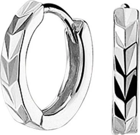 The Jewelry Collection - Klapoorringen Vlak - Zilver