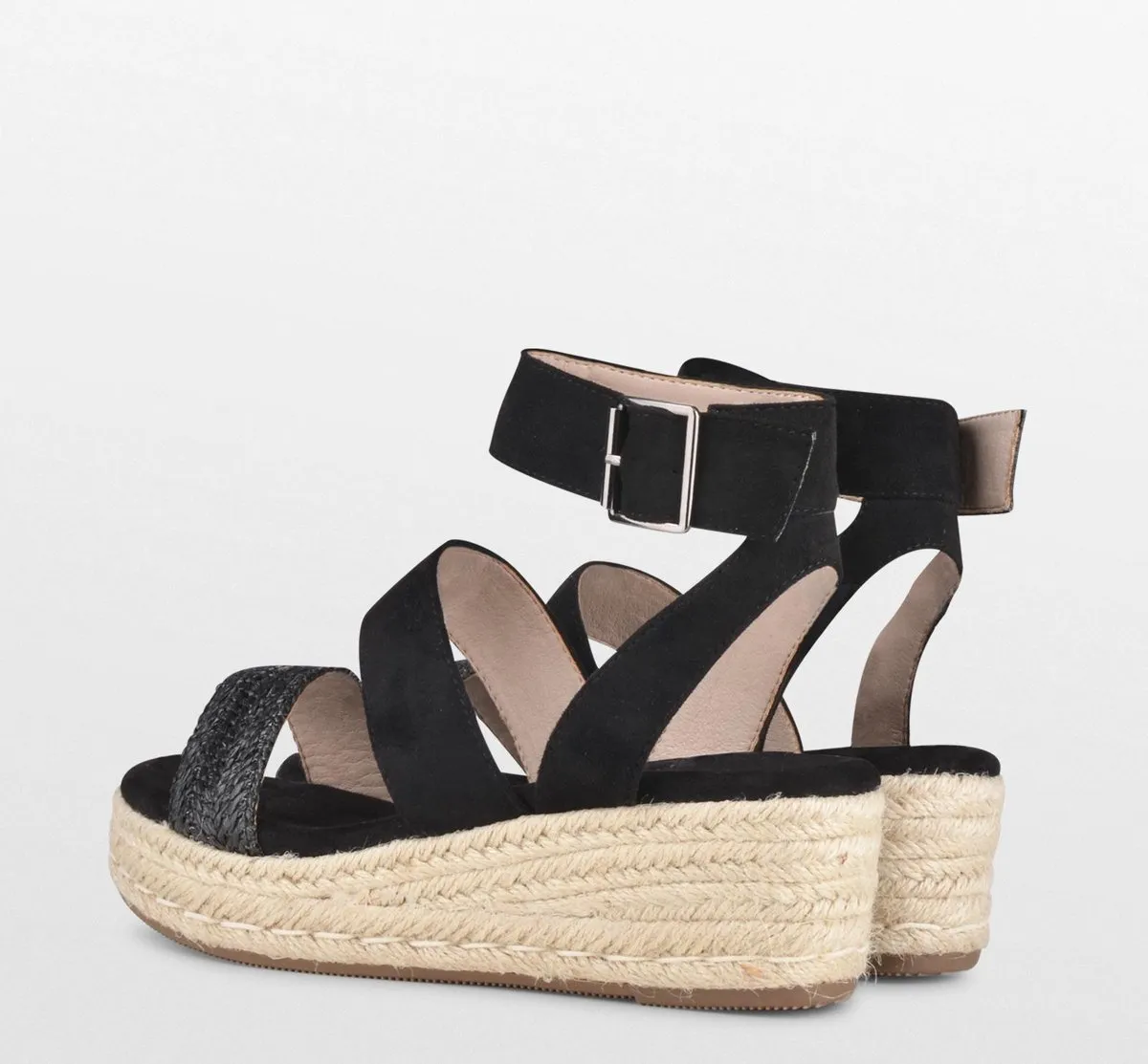 POSH by Poelman - Maat 39 - LONA Dames Sandalen/Espadrilles - Zwart met dierenprint