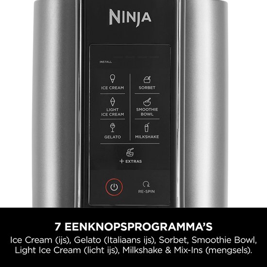 Ninja Creami - 7-in-1 IJsmachine - Ice Cream Maker voor Roomijs, Milkshake, Smoothie Bowl en meer - Foodi - NC302EU