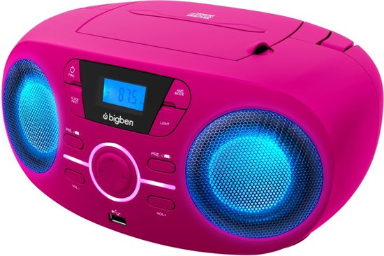 Bigben CD61RSUSB - Draagbare Radio & CD-Speler met USB - Roze