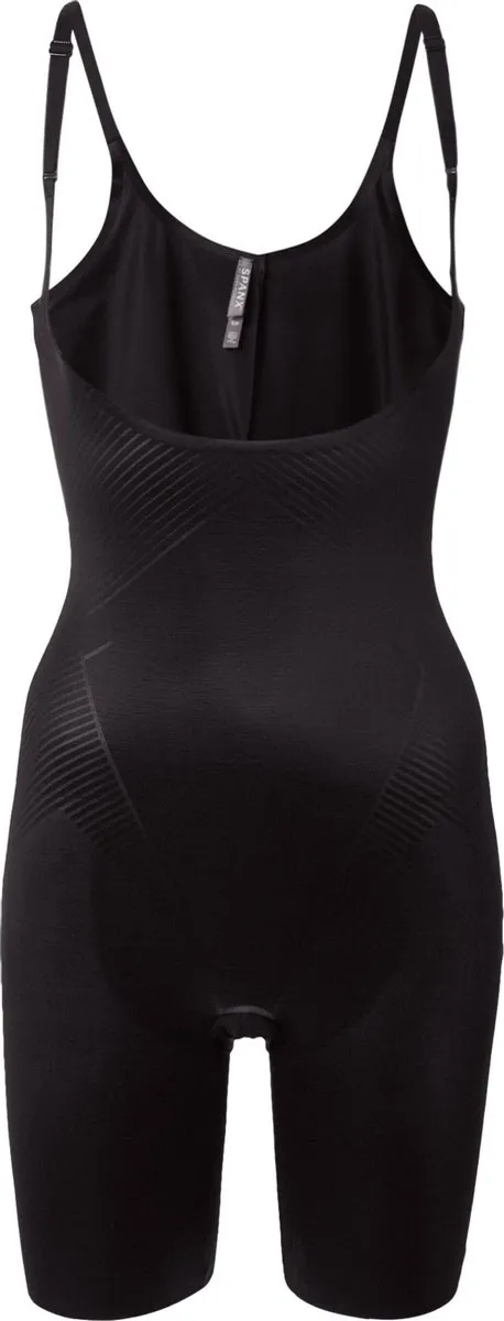 Spanx - Maat L - Thinstincts 2.0 Open Bust Mid Thigh Body - Zwart