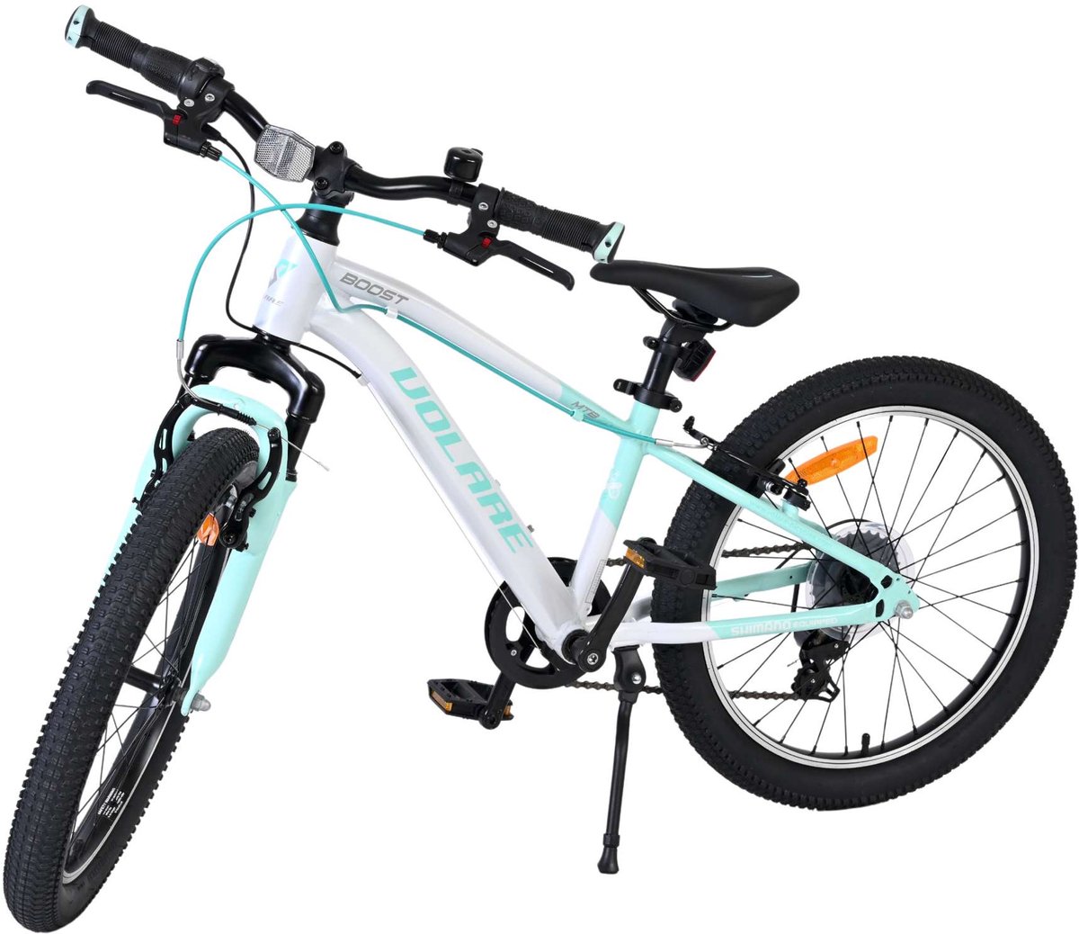 Volare Boost Kinderfiets - 20 inch - Wit/Mintgroen - 7 Speed