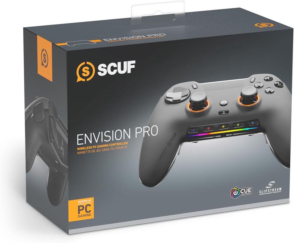 Scuf Envision Pro Draadloos Gaming Controller - Programmeerbare Paddles & G-Keys - SAX - PC - Grijs