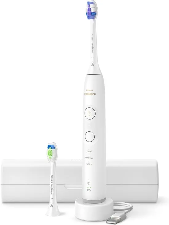 Philips Sonicare 6100 Series - Elektrische tandenborstel - Wit -Extra Optimal White Opzetborstel - R