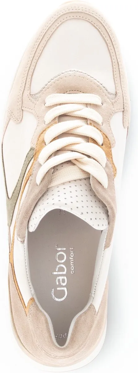 Gabor - Maat 37 - 585.1 Lage sneakers - Leren Sneaker - Dames - Beige
