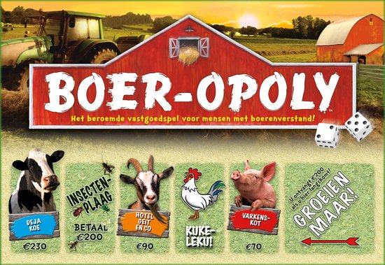 Opoly Boer-opoly - Humoristisch vastgoed spel in het Nederlands