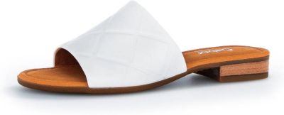 slipper, sandalen, witte band, open toe, wooden sole