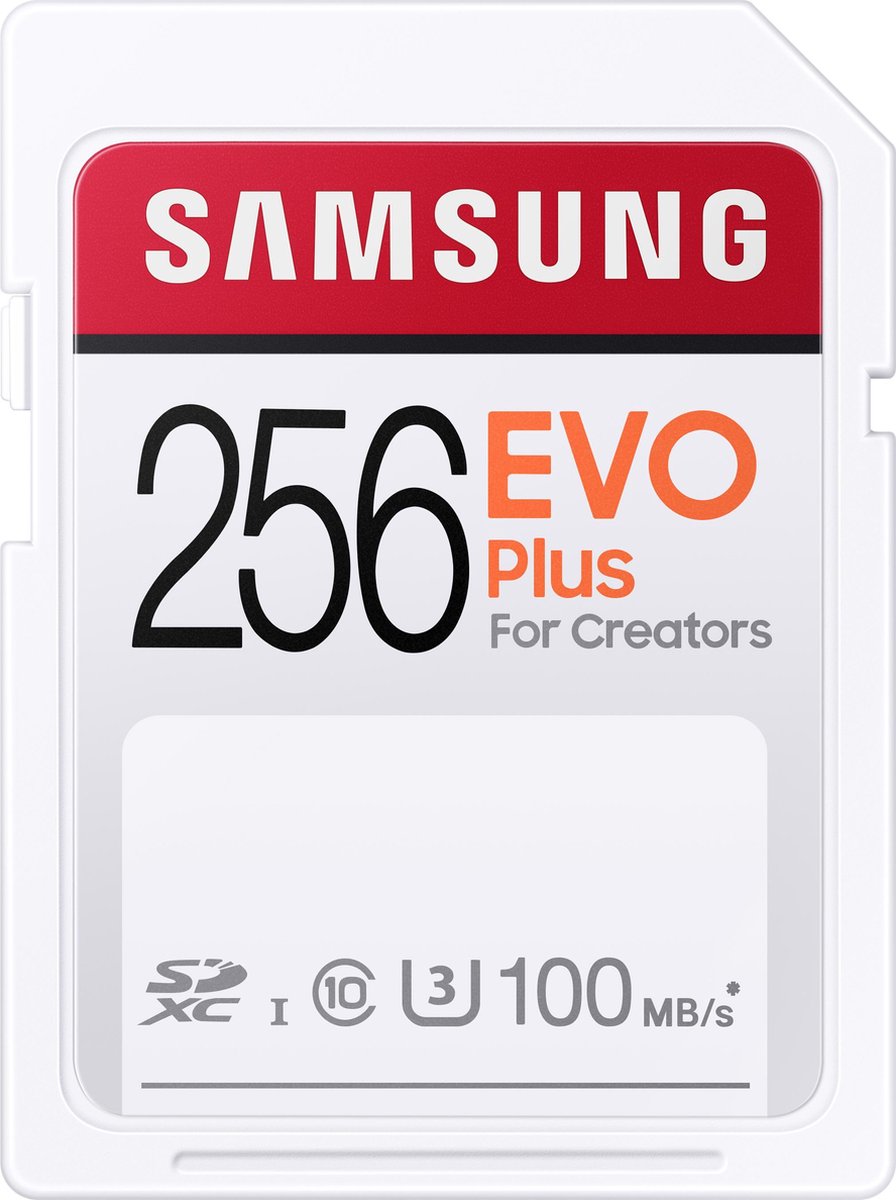 SD kaart, 256GB, evo plus, voor makers, klasse 10