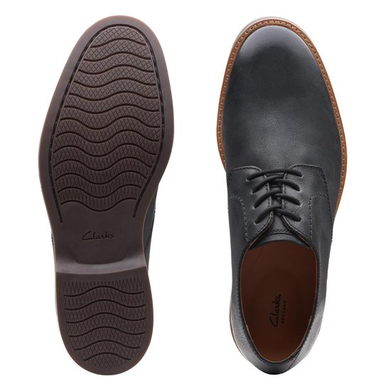 Clarks - 40 - Atticus Lace Heren Veterschoenen - Black Leather
