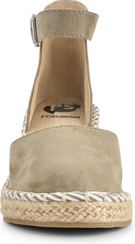 PS Poelman - Maat 39 - Espadrilles met Sleehak - Enid - Khaki Groen