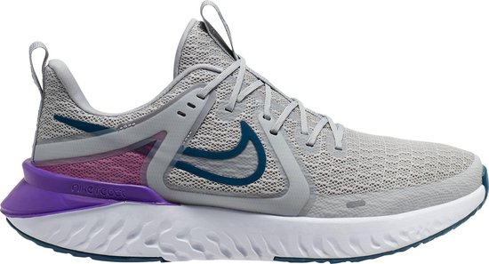 hardloopschoen, mesh, grijze schoen, neon accenten, lichtgewicht