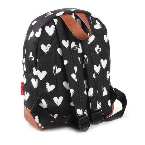 Kidzroom Black &amp; White Kinderrugzak - 6,4 l - Zwart - Black/Heart