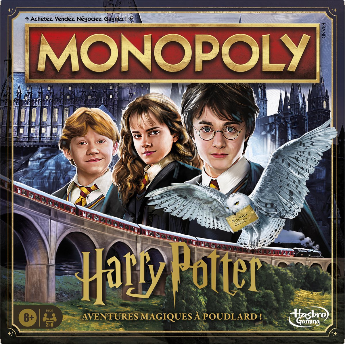 monopoly, board game, Harry Potter, game box, illustration