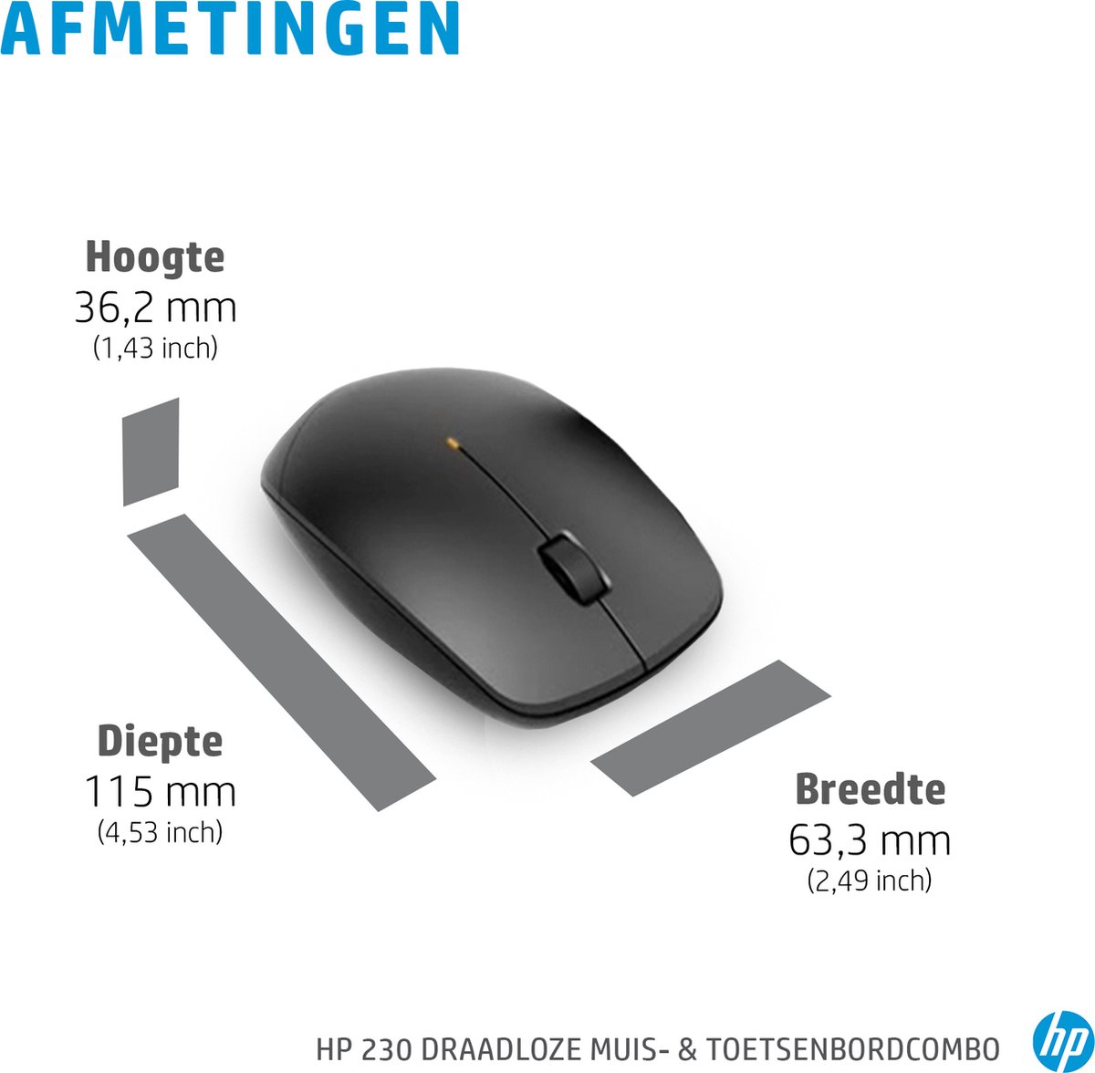 HP 230 - Draadloos Toetsenbord met Muis - Qwerty - Zwart