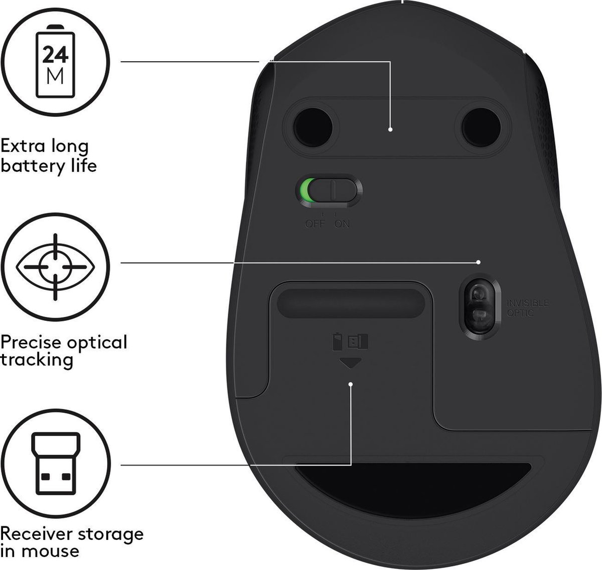 Logitech M330 Silent Plus - Black