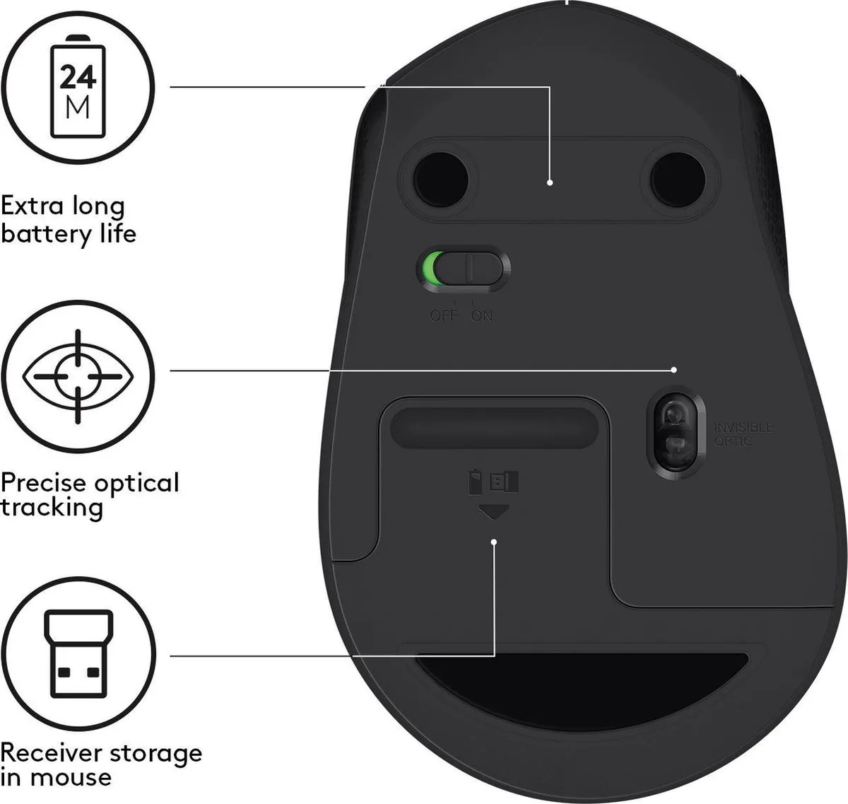 Logitech M330 Silent Plus - Black