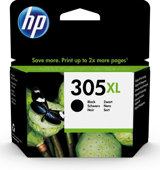 HP 305XL - High Yield Black Original Ink Cartridge - Zwart