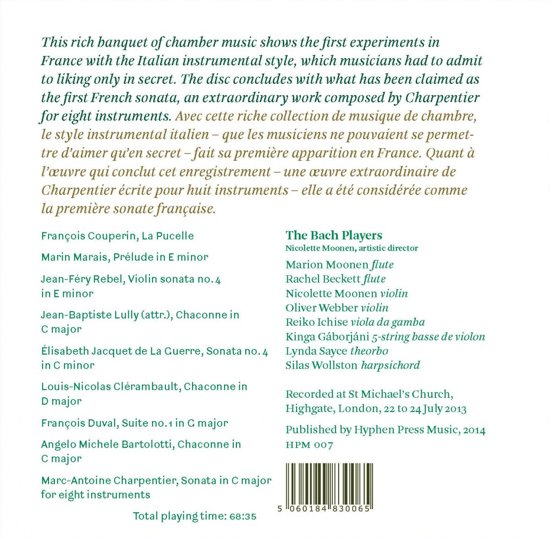 The Bach Players - An Italian In Paris (CD)