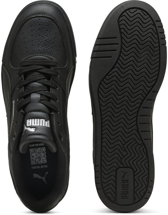 sneaker, zwart, leer, veterschoen, puma
