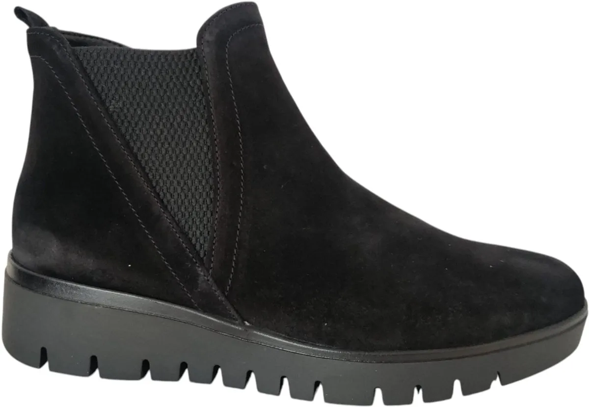 hakken, zwarte, sluitingloze, Chelsea-boot, suede