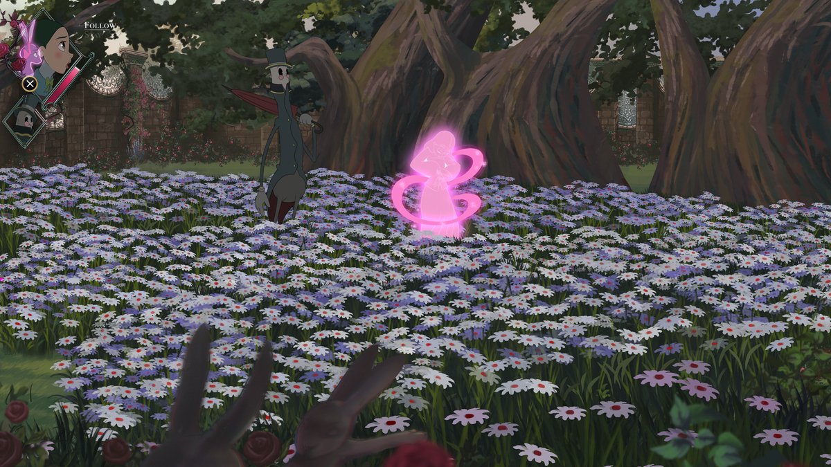 bloemenveld, dromen, glow, figuur, grijzehond