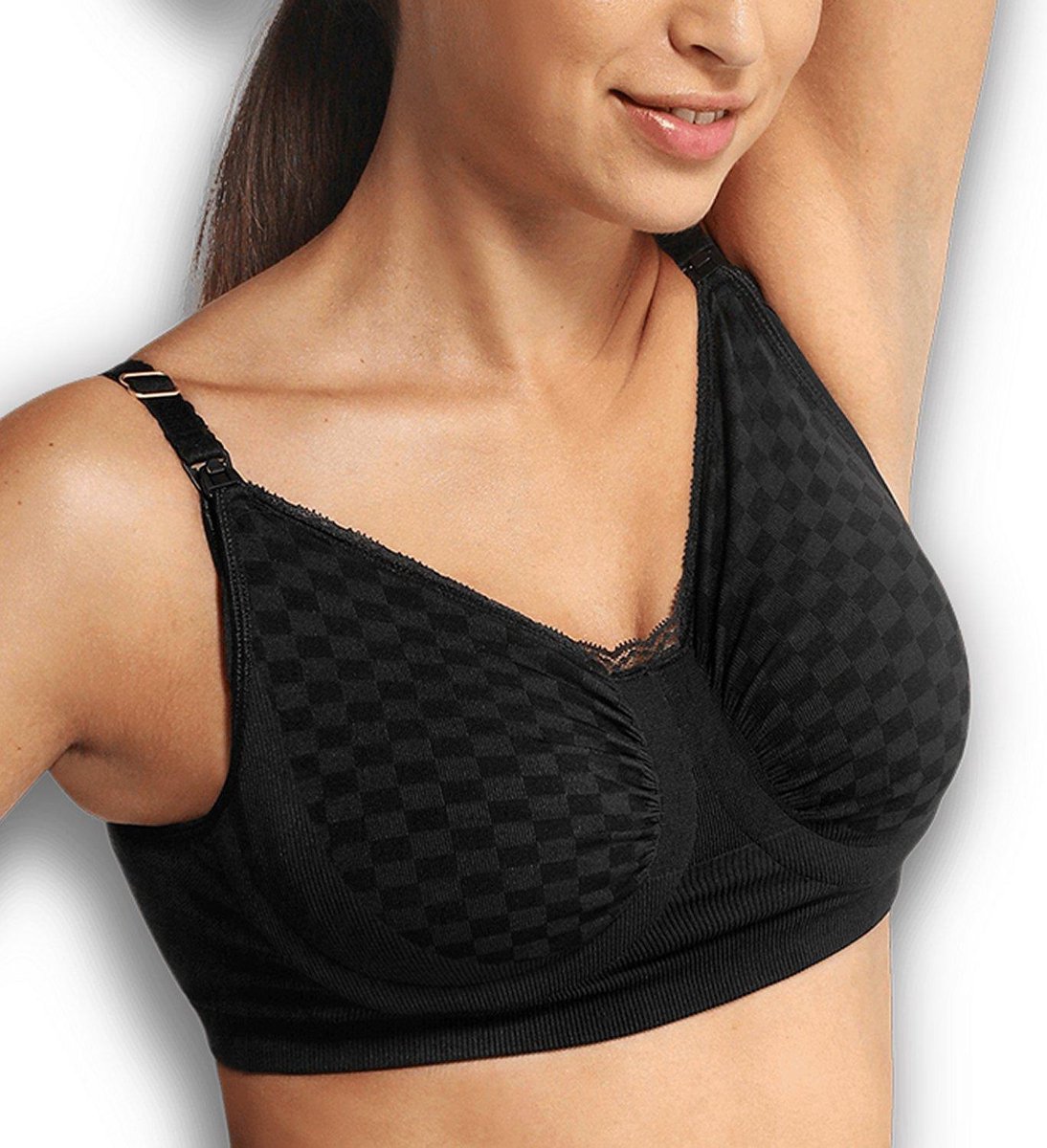 Carriwell - L - Carrigel Voedingsbeha - met Gel-beugel – Blokjes Zwart