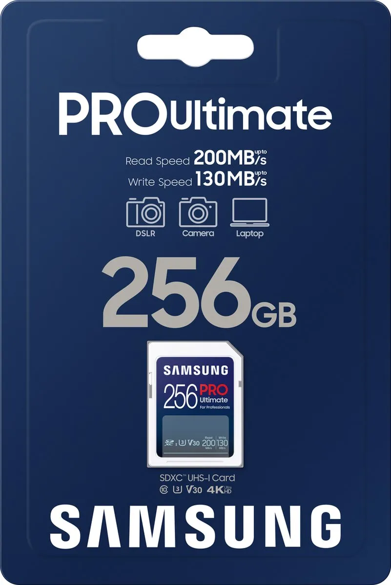 Samsung PRO Ultimate - SD Kaart - Geheugenkaart Camera - 200 & 130 MB/s - 256 GB