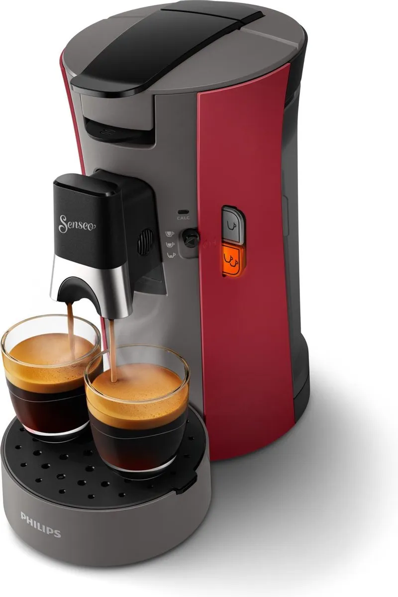 Philips Senseo Select CSA230/90 - Koffiepadapparaat - Dieprood en kasjmiergrijs