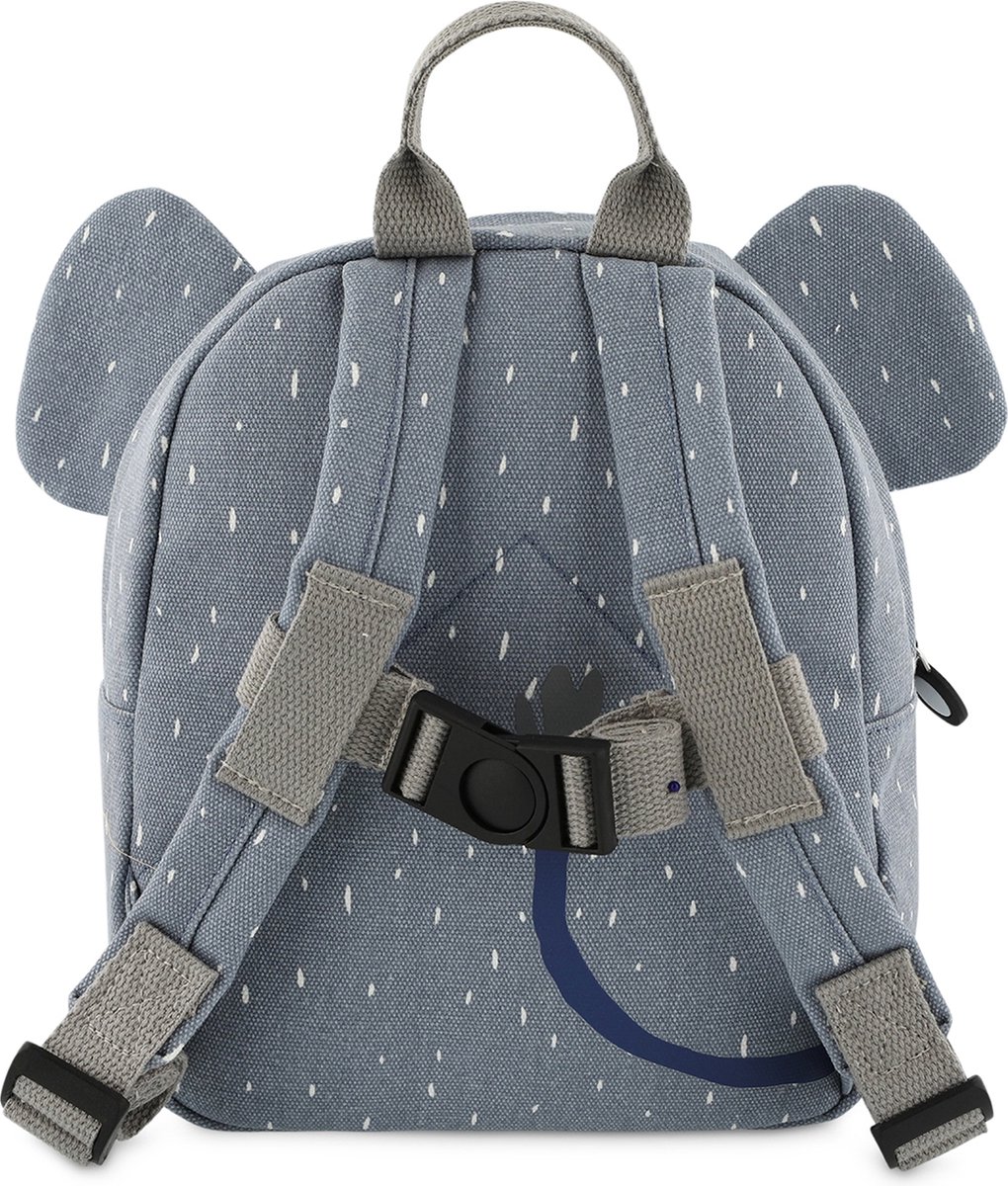 Trixie Kleine Rugzak Mrs. Elephant – Peuterboekentas voor Crèche & Uitstap – Waterafstotend – Vanaf 2 Jaar - Blauw
