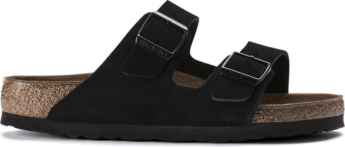 Birkenstock - Maat 38 - Arizona SFB VL Black Narrow Dames Slippers - Black