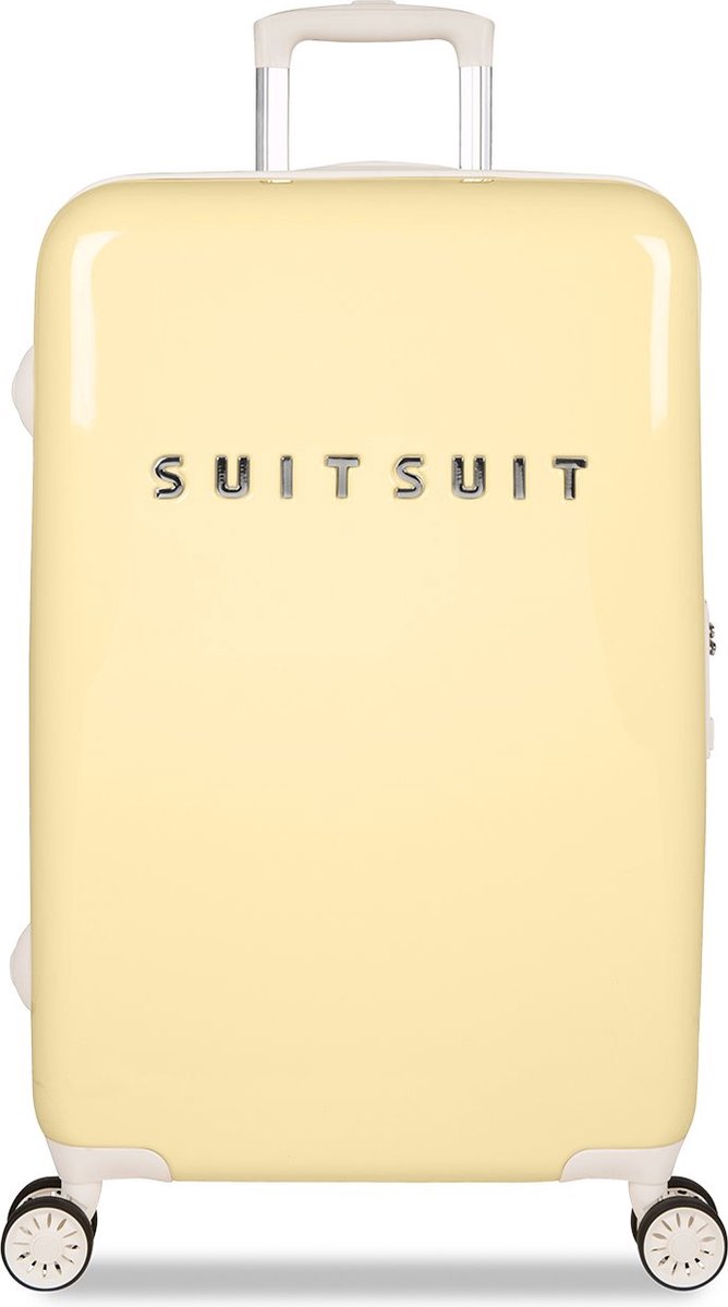 koffer, reiskoffer, harde koffer, gele kleur, wielen