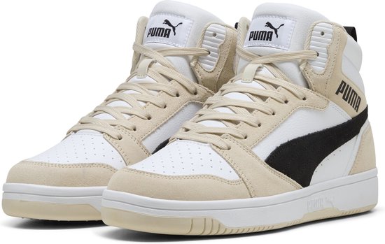 sneakers, hi-top, beige, white, perforated