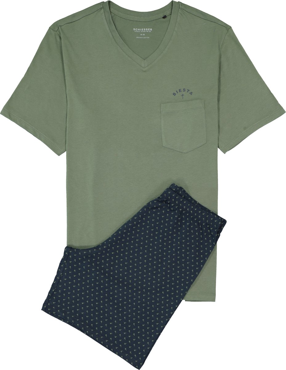 t-shirt, v-hals, groen, korte mouwen, zak