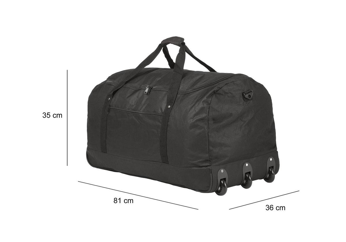 TravelZ Opvouwbare Wieltas - Reistas op wielen - 100 Liter - Lichtgewicht - Zwart