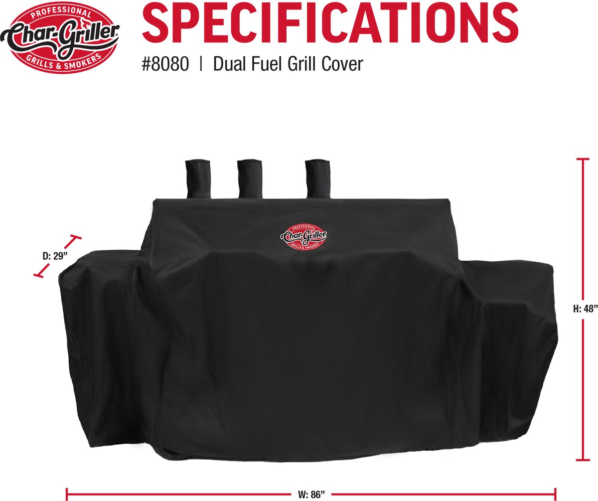 Char-Griller® hoes voor Double Play gas- en houtskoolbarbecue
