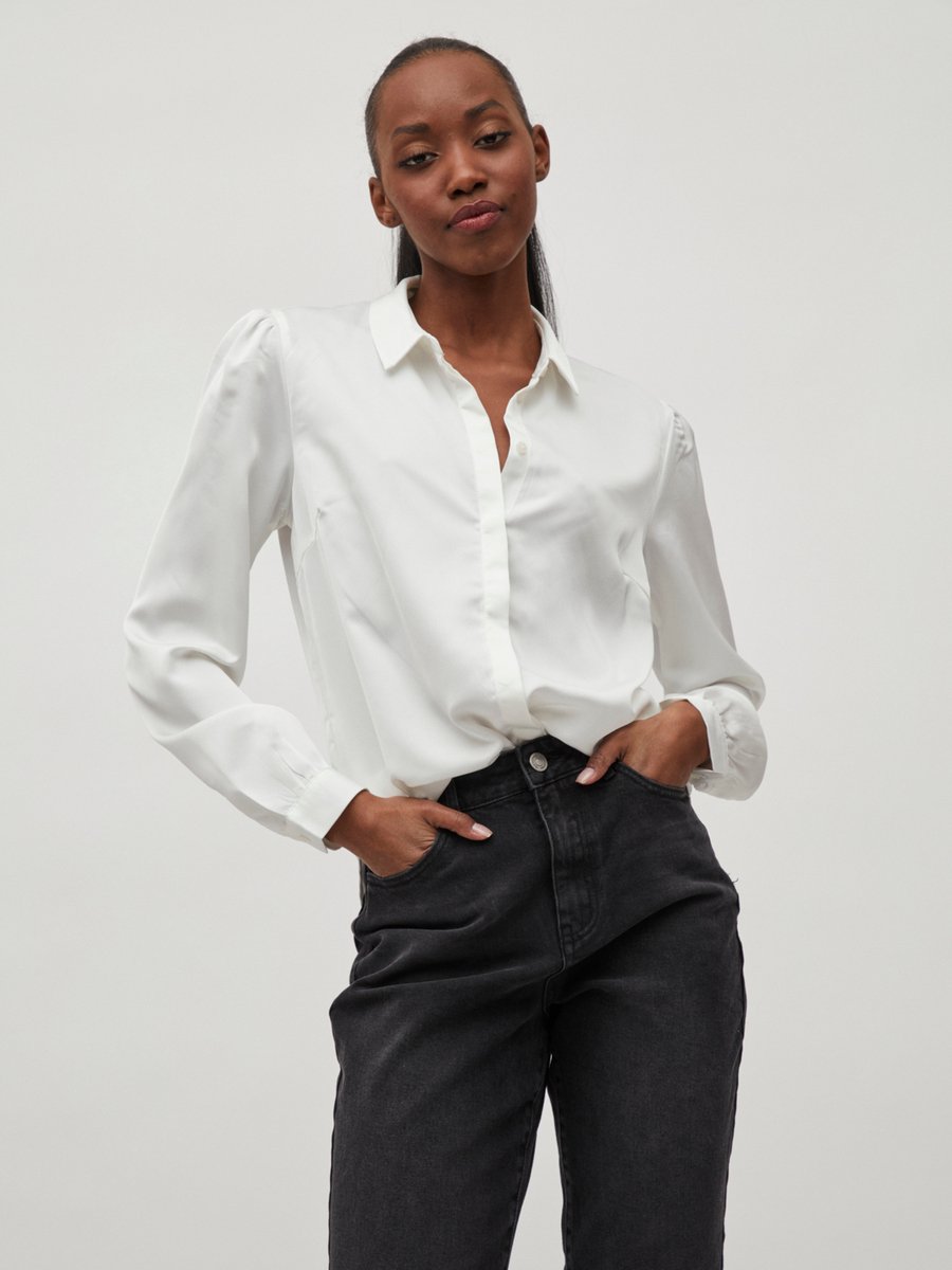 VILA - Maat 36 - VIELLETTE SATIN L-S SHIRT - NOOS Dames Top