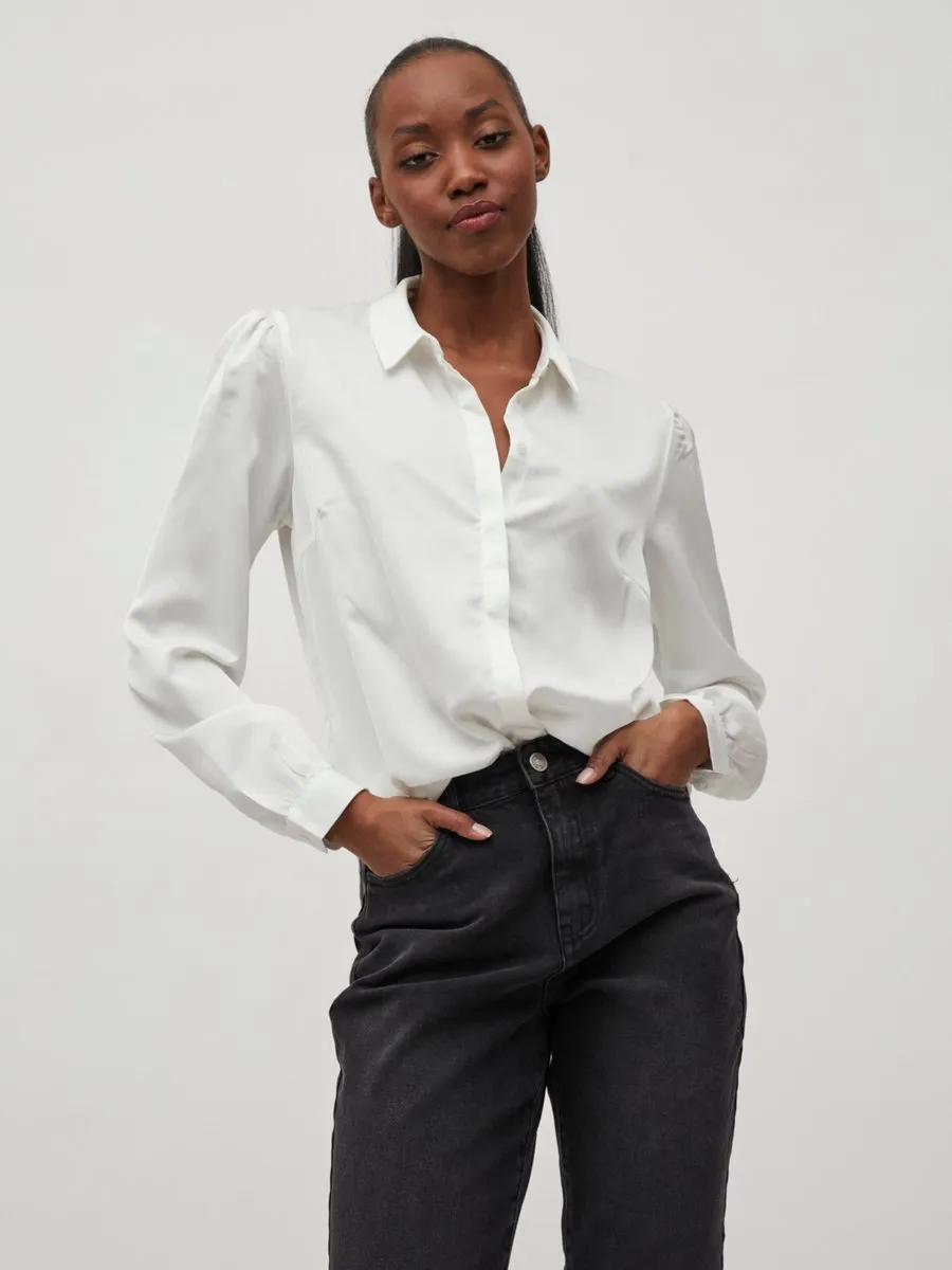 VILA - Maat 36 - VIELLETTE SATIN L-S SHIRT - NOOS Dames Top
