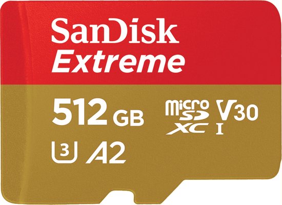 SanDisk Extreme - MicroSDXC - 512GB - Inclusief SD Adapter