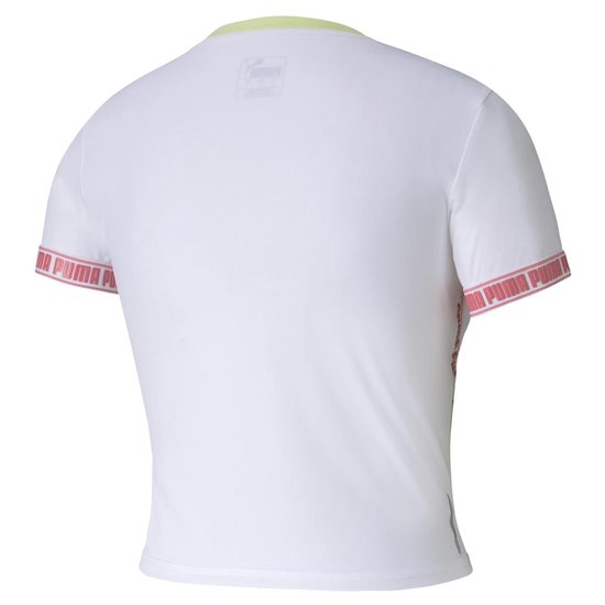 PUMA - Maat L - Last Lap Cropped SS Tee Dames Sportshirt - Puma White