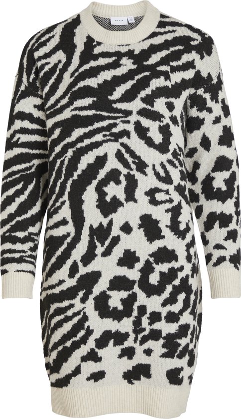 VILA Maat M VIALIRA L/S JACQUARD KNIT DRESS/SU/LC Dames Jurk